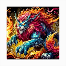 Flaming Lion Canvas Print