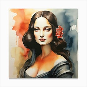 Default Watercolor Sassy Mona Lisa Paintings 1 Canvas Print