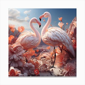 Photo Of The Flamingos Canvas Print