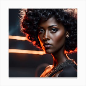 Beautiful African Woman With Curly Hair Canvas Print