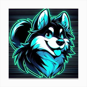 Neon Husky 1 Canvas Print