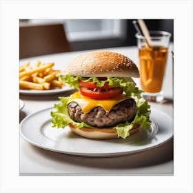 Hamburger And Fries 5 Canvas Print