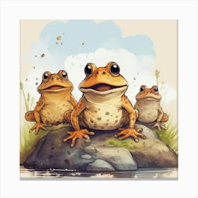 Toads Cartoon Canvas Print