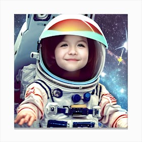 Little Girl In Space 1 Canvas Print