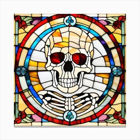 Stained Glass Skull Canvas Print