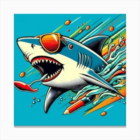 Shark Tee Canvas Print