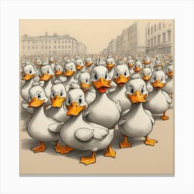 Flock Of Ducks Canvas Print