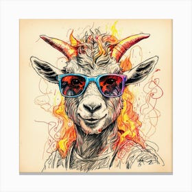 Goat With Sunglasses Canvas Print