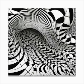 Abstract Black And White Fractal Canvas Print