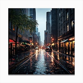 Rainy Day In The City Canvas Print