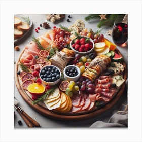 Christmas Food Platter Canvas Print