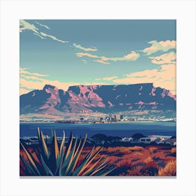 A Table Mountain In Cape Town Lofi Illustration 1720033597 4 Canvas Print