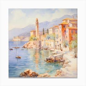 AI Enchanting Italian Coastal Canvas Print