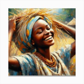 African Woman Smiling 3 Canvas Print