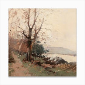 Path By The Water Canvas Print