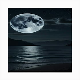 Full Moon Over Water 2 Canvas Print