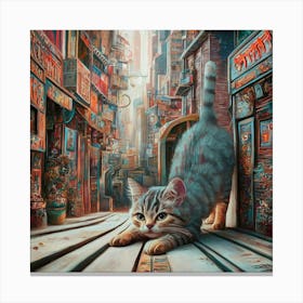 Cat In The City 3 Canvas Print