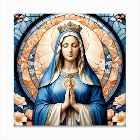 Mother Mary Stained Glass #1 Canvas Print