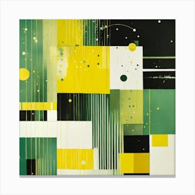 Abstract Green And Yellow Painting Canvas Print