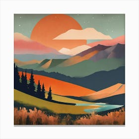 Sunset In The Mountains 63 Canvas Print