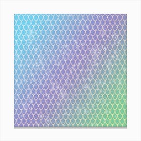 Green, Purple, Blue Mermaid Pattern Background Canvas Print