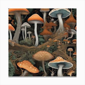 Autumn mushroom tones Canvas Print