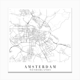 Amsterdam Netherlands Street Map Minimal Square Canvas Print