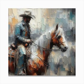 Cowboy On Horseback Canvas Print