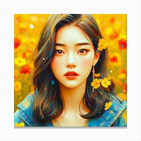 Asian Girl Painting 1 Canvas Print