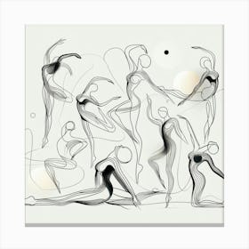 line art Dancers 3 Canvas Print