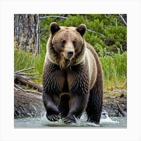 Brown Bear In Yellowstone National Park Canvas Print