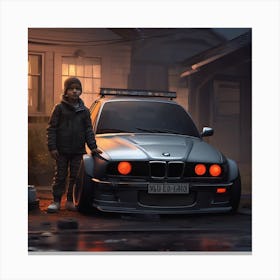 BMW with a boy Canvas Print