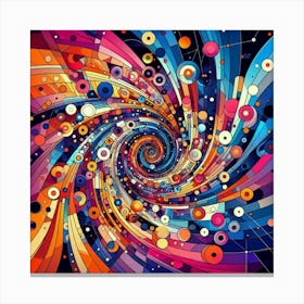 Abstract art of overlapping circles and polygons Canvas Print