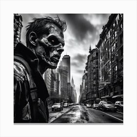 Zombies In New York City Canvas Print