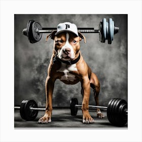 Dog With Weights 1 Canvas Print