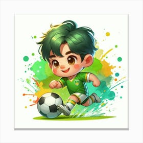 boy soccer player Canvas Print