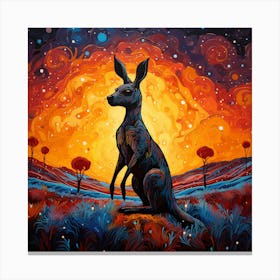 Kangaroo At Sunset Canvas Print