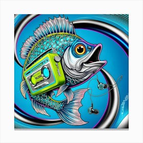 Fish With A Radio Canvas Print