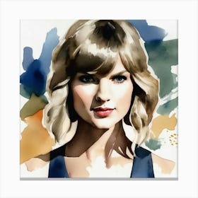 Taylor Swift Watercolor Painting Canvas Print