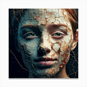 Firefly Face, Cracks, Spots, Chips, Textured, Weathered, Aged, Worn, Detailed, Intricate, Expressive (10) Canvas Print