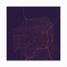 San Francisco in Purple (Traffic) Canvas Print