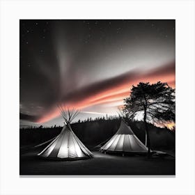 Teepees At Night 22 Canvas Print