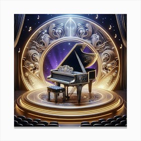 Grand Piano On Stage Canvas Print