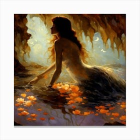 Mermaid Neath The Willow Canvas Print