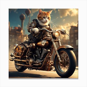 biker cat Canvas Print