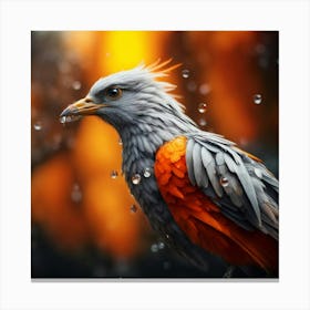 Bird In The Rain Canvas Print