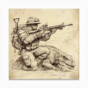 Soldier With A Rifle Canvas Print