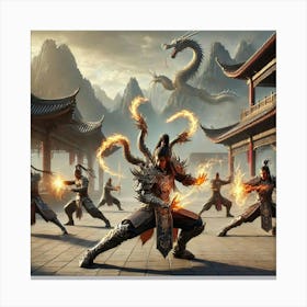 A Dynamic Scene Of The Elite Sentinels Of The Shen Canvas Print