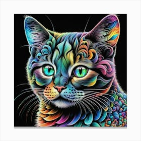 Rainbow Cat Canvas Print