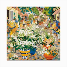 Lily Of The Valley Flower Market Matisse Style (3) Canvas Print